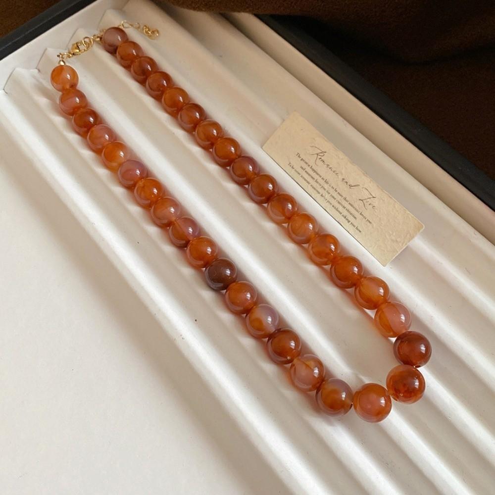 Smudging Round Beads Necklace Acrylic Collarbone Chain New Choker Necklace  Gifts
