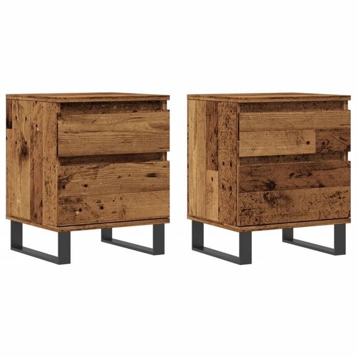 VidaXL Bedside Tables 2 Pcs Old Wood 40x35x50 Cm Engineered Wood 857437