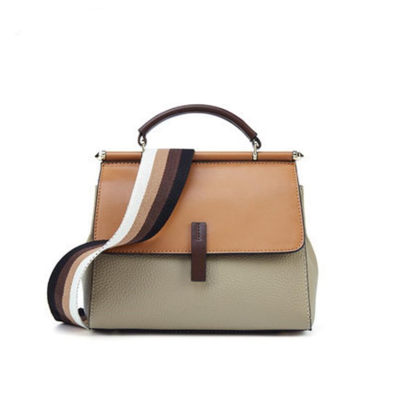 Genuine Leather Women's Bag Crossbody Bag Fashion Women's Shoulder Bag Large Capacity Bag with Color
