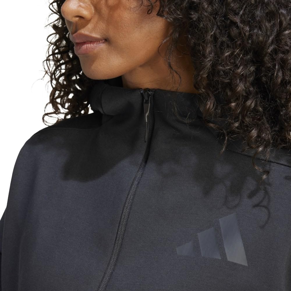 Adidas Hoodie KTJ91 Black Size L Z.N.E. Full-Zip Women's (JE7848)