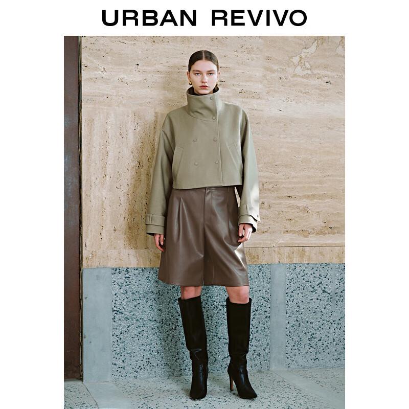 

Женское повседневное двубортное пальто свободного кроя с воротником поло M