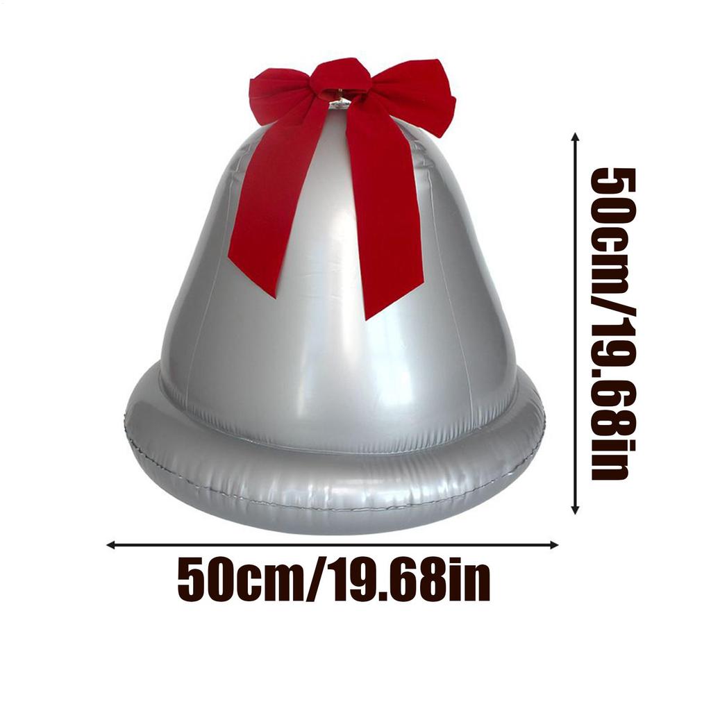 Inflatable Christmas Balls Outdoor Large PVC Christmas Bell With Bow Home Decor Lawn Ornaments For Indoor Outdoor Office Pathway