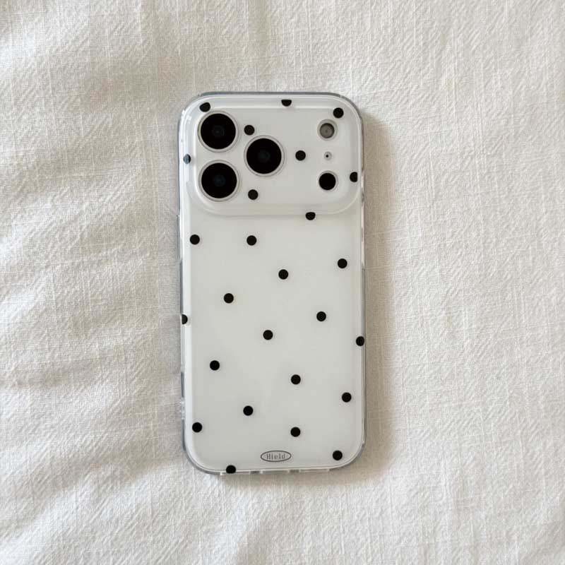 

INS Korea Little Black Point Phone Case For Iphone 17 17Pro 17ProMax 16Pro 13 14 15 16 Pro Max 15Pro 14ProMax Cover Fundas iPhone17