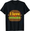 I Love My Burger Funny Silhouette Cool Birthday Gift T-Shirt