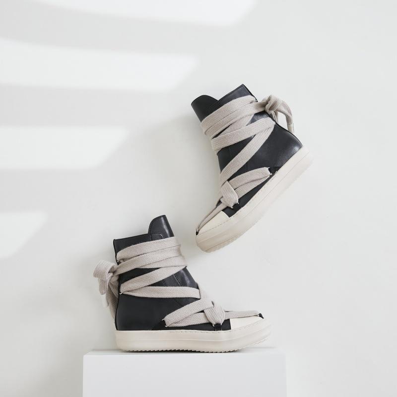 Mode 2024 Höga Sneakers Plattform Korssnörade Herr Casual Stövelskor Dam Sneakers Designade Casual Flats Ankel Botas Storlek 44