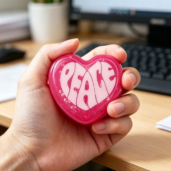 Love Heart Squeeze Toy Anxiety Relieving Heart Shape Sensory Fidget Toy Concentration Aid Relaxation Decompression Hand Exercise Toy
