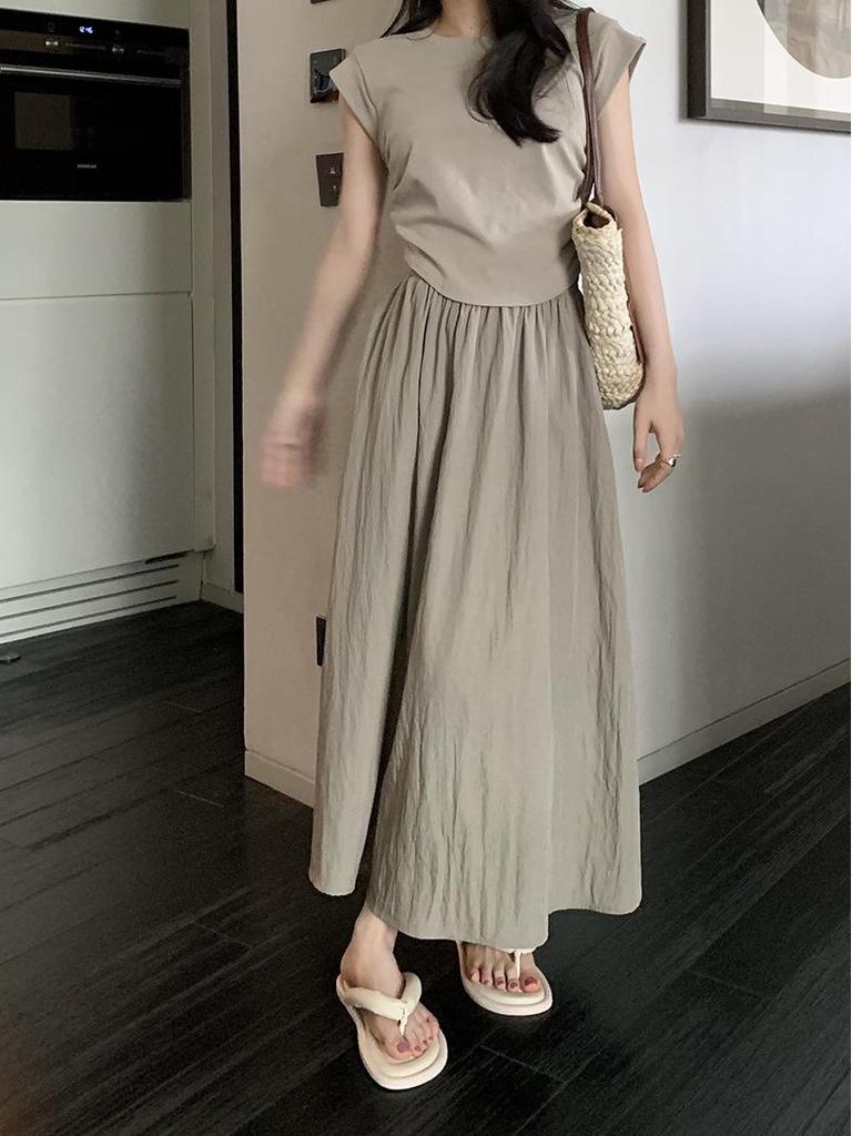 2026 Women's Retro French A-Line Knee-Length Umbrella Skirt