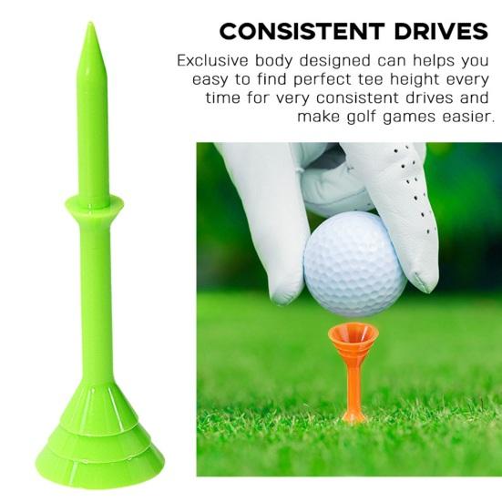 

Yousheng 50 Pack Golf Tee Double-layer Head Plastic Golfing Tees Low Friction And Resistance Golf Accessory for Golf Enthusiasts A