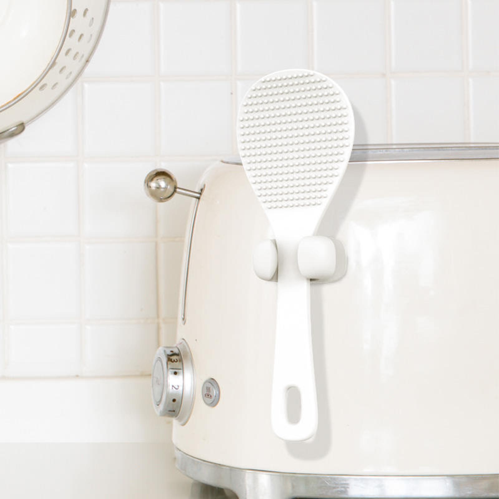 

Подставка для ложки для риса, силиконовая полка для хранения, настенная полка для кухонной плиты, подставка для размещения One Size белый