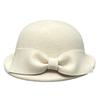 Show Face Little Hepburn Curly Edge Bow White Female Dome Temperament Thousand Gold Fan Woolen Beret