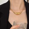 Elegant Metal Necklace Simple Heart Necklace Creative Vintage Choker  Daily