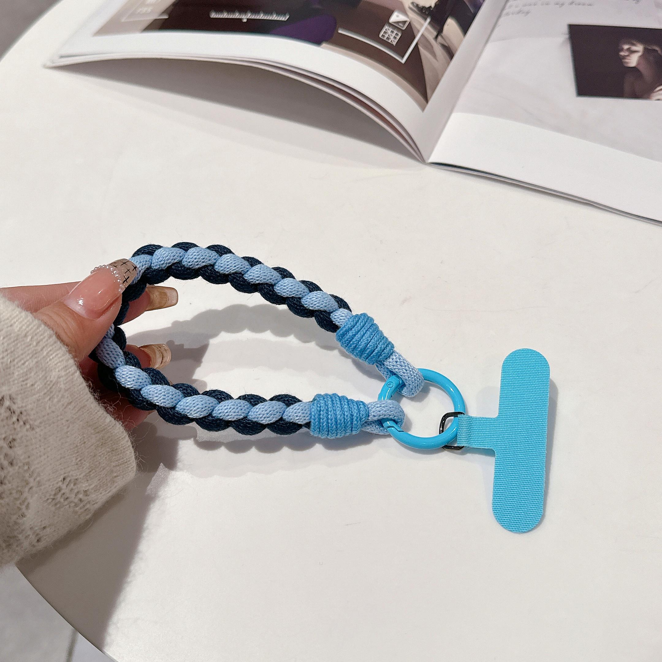 

Korean Japanese Handcrafted Colorful Woven Rope Mobile Phone Creative Short Lanyard Wrist Nylon Keychain Twist Bag Hanging Polyester / Nylon