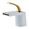 Basin Faucets White Gold Bathroom Faucet Hot and Cold Mixer Tap Black Brass Toilet Sink Water Crane Waterfall