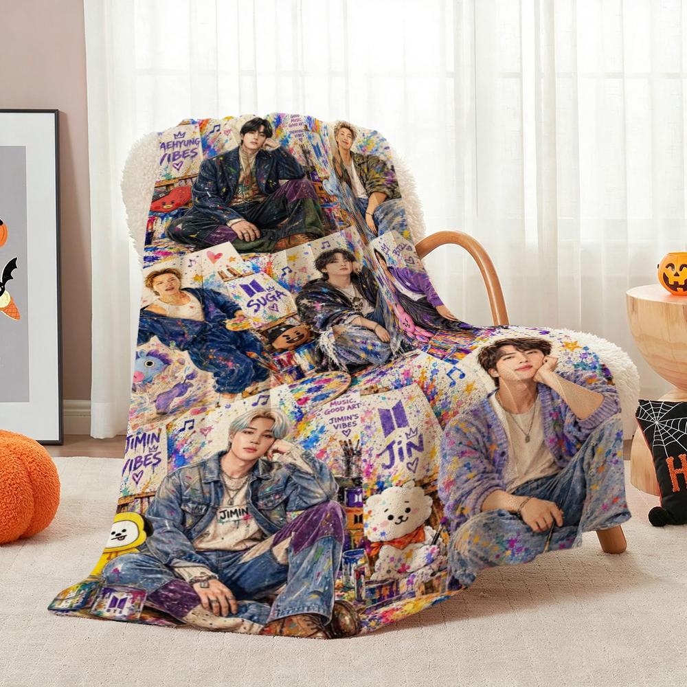 Male Idol Group Portrait Blanket Blanket Suitable For All Seasons Bedroom Sheet Outdoor Plush Blanket