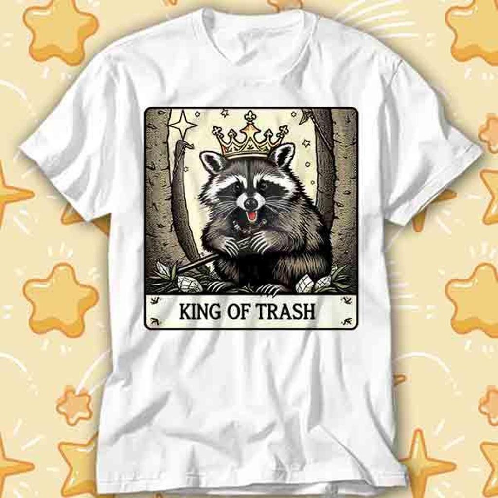 King Of Trash Raccoon Tarot Card Queen T-Shirt 474