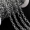 1M Heavy Chunky Hip Hop Chain Stainless Steel Frosted Oval Link Chains for DIY Men Jewelry Making Punk Necklace Bracelet Chain