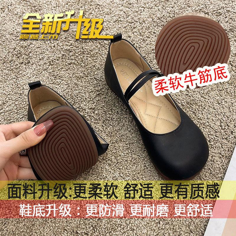 

С юбкой одинарные туфли женские 2025 весенне-летние вечерние туфли новые Мэри Джейн универсальные мягкие кожаные шапочки туфли на плоской подошве 35