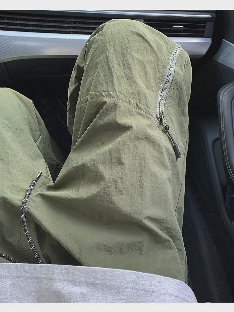 Men's Trendy Summer Quick-Drying Overalls - Functional, Casual Wide-Leg Hiking Pants