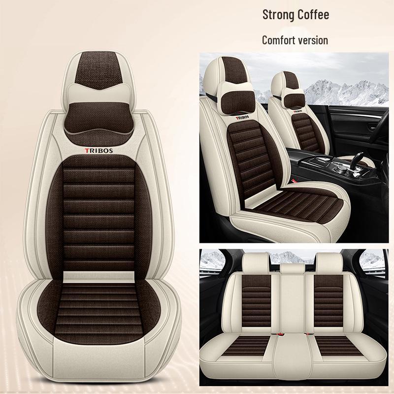 Linen Wrapped All-Season Breathable Car Seat Cushion Mat