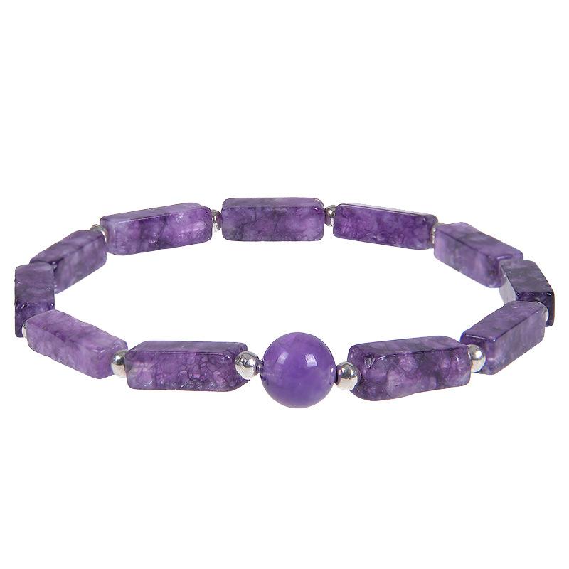 JYL TS Bracelet Elastic Beaded Radiates Purity & Emotional Healing amethyst