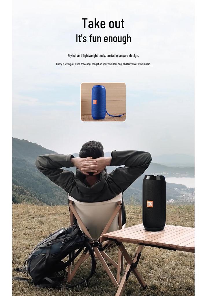 TG117 Portable Bluetooth Subwoofer Speaker: Wireless Mini Outdoor Speaker with TWS and Card Slot.