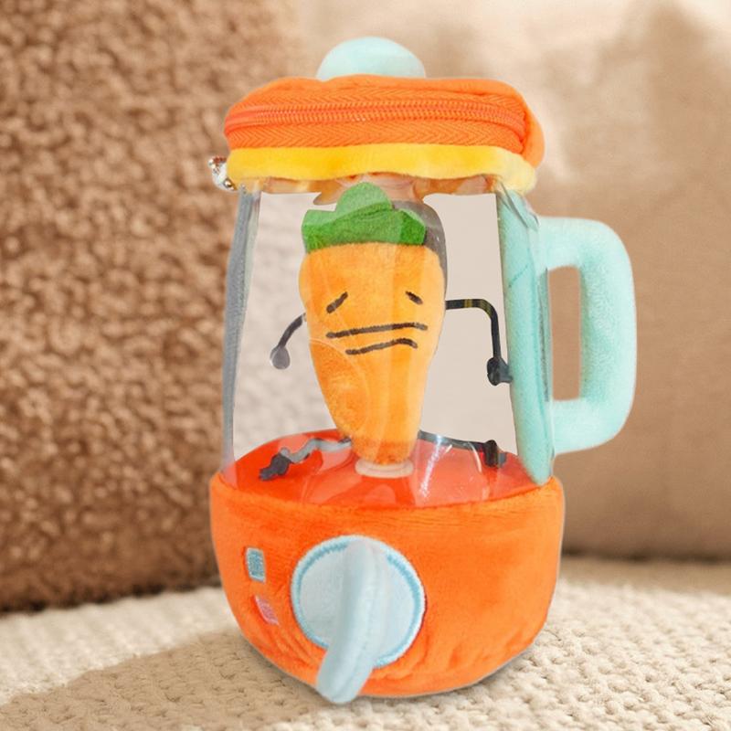 Fun Drawstring Rotating Plush Toy Carrot Blender Plush Toys Pull String Wind-up Carrot Juicer Plush Dolls Kids Birthday Gifts