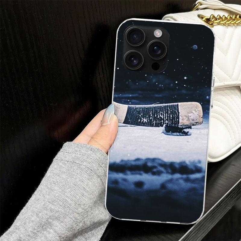 Ice Hockey Rink Sport Case for iPhone 13 12 Mini 11 Pro Max Soft Phone Cover X XS XR 7 SE 8 Plus 6 6S 5 5S Silicone Black Capa