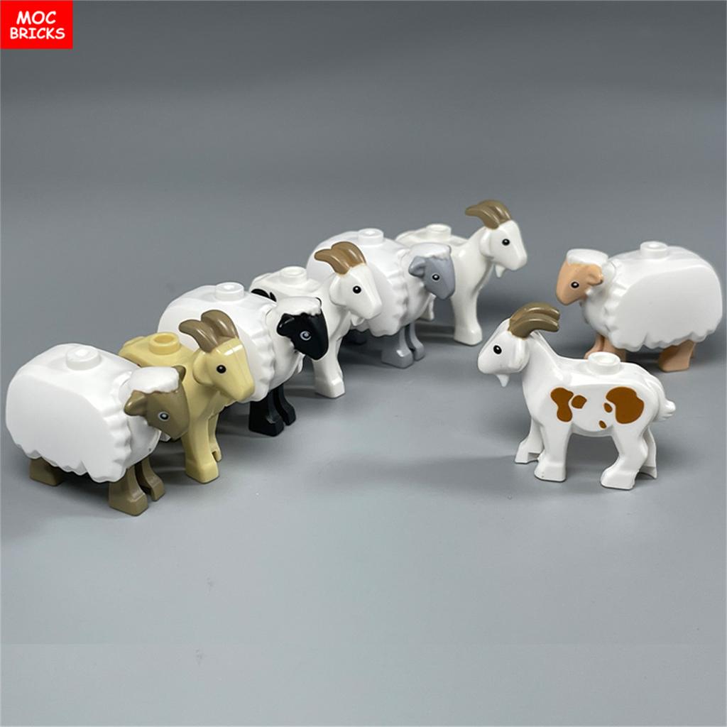 MOC Bricks Jungle Underbrush Forest Animal Monkey Goat Giraffe Bird Night Owl Accessories Building Blocks Friend Toys Gifts