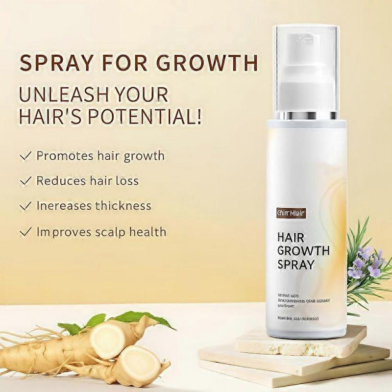 Hair Growth Spray with Rosemary Oil & Biotin- Lightweight, Non-Greasy, Nourishes Scalp & Boosts Hair Fullness, 60ml