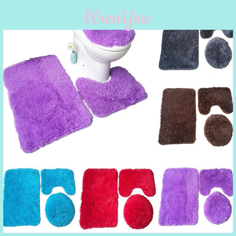 Premium Faux Shaggy Bathroom Set Providing A Cozy Feel And Floor Protection