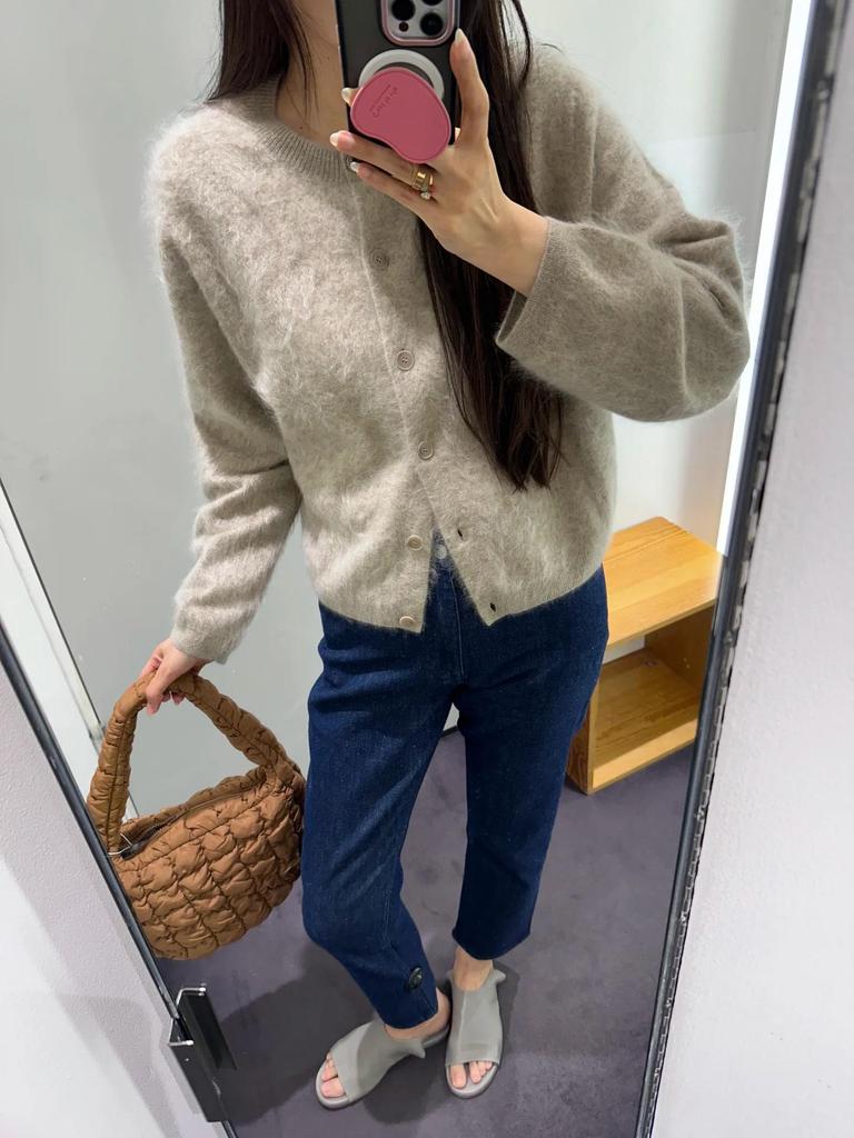 Autumn Retro Soft Knit Button-Up Cardigan - Standard Fit