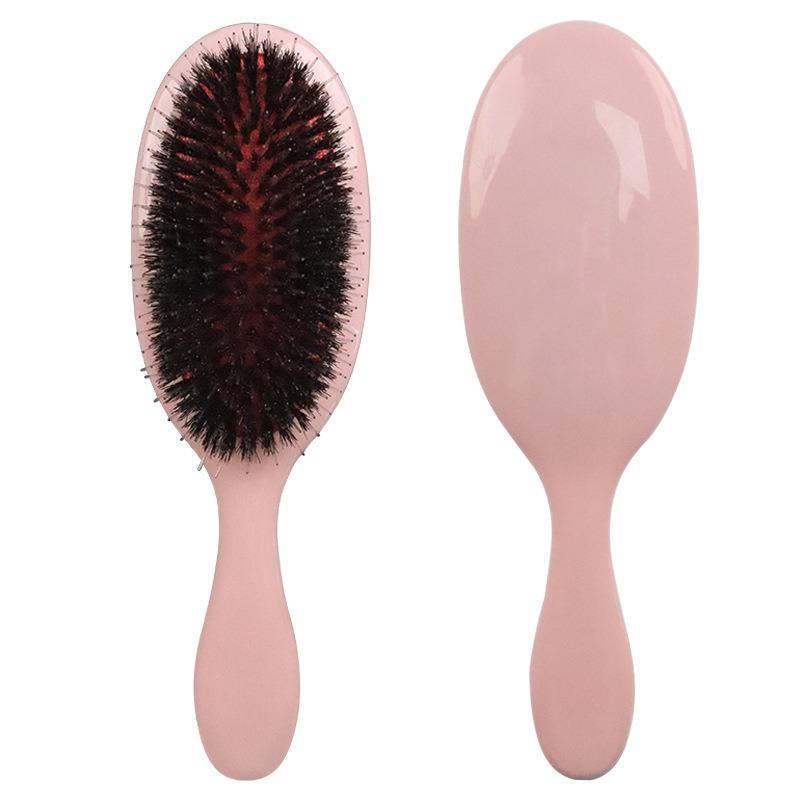 New Hair Comb Natural Oval Boar Bristle Nylon Mini Anti-static Hair Scalp Massage Comb Hairbrushbarber Hair Brush Styling Tool