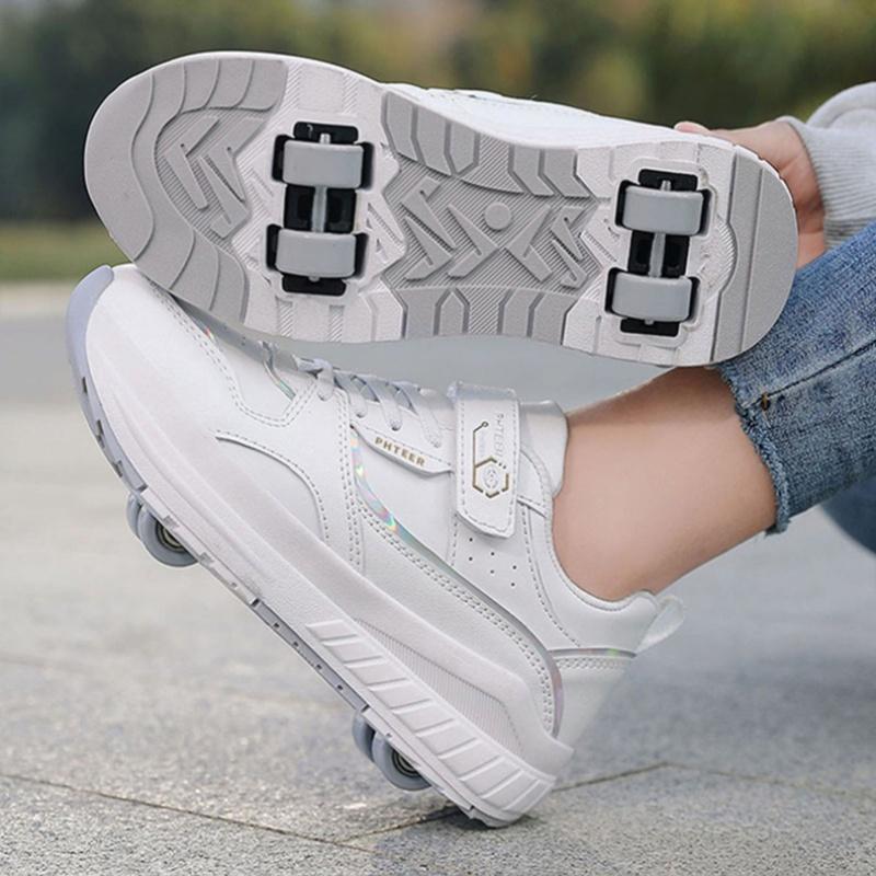 Kids 4-Wheel Roller Skates Shoes New Sneakers For Boy and Girls Outdoor sport Skating Skates Shoes With Wheels