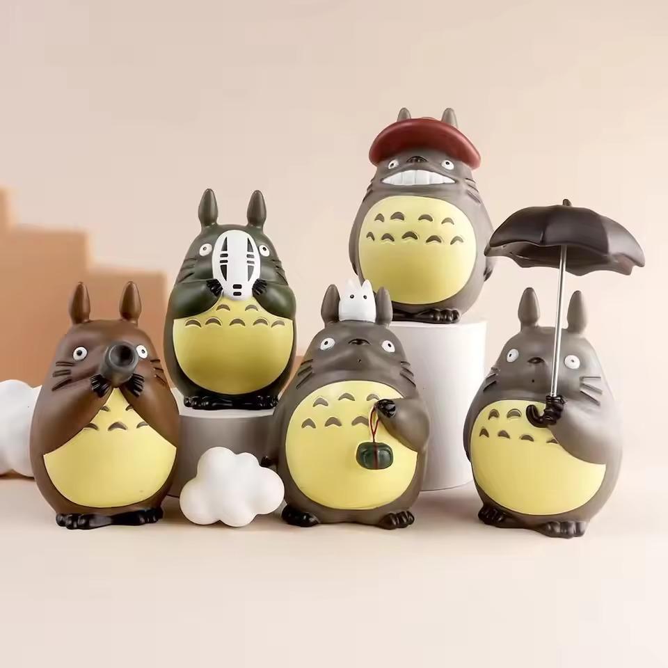 5/12Pcs Anime Miyazaki Hayao Series Totoro Figure Mini Statue Cute Micro Landscape Decorative Ornaments Car Ornament Kid Gifts