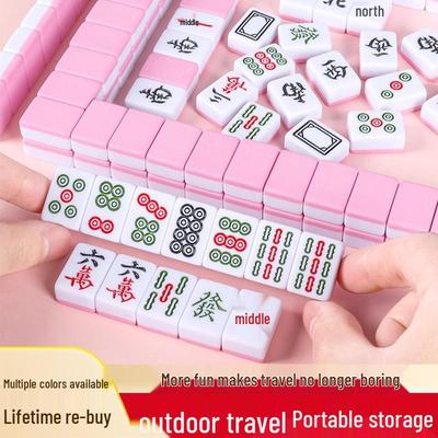 Portable Mini Mahjong Set - Compact Travel and Dorm Use
