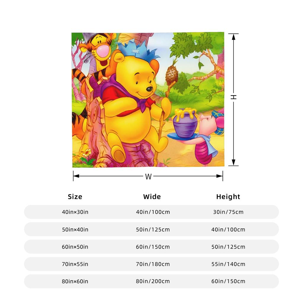 Tigger Blanket Fleece Winnie The Pooh Ultra-Soft Throw Blanket for Bedroom Sofa Bedspread