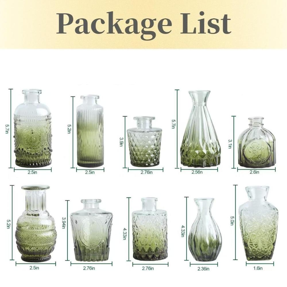 10/20Pcs Glass Bud Vases Clear Hydroponic Small Flower Vase for Centerpieces for Table Wedding Home Party Decoration