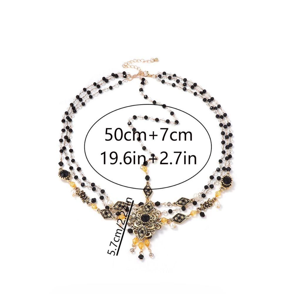 Luxury Baroque Headwear Necklace Lolita Gothic Headpiece Necklace Ethnic Style Jewelry Cosplay