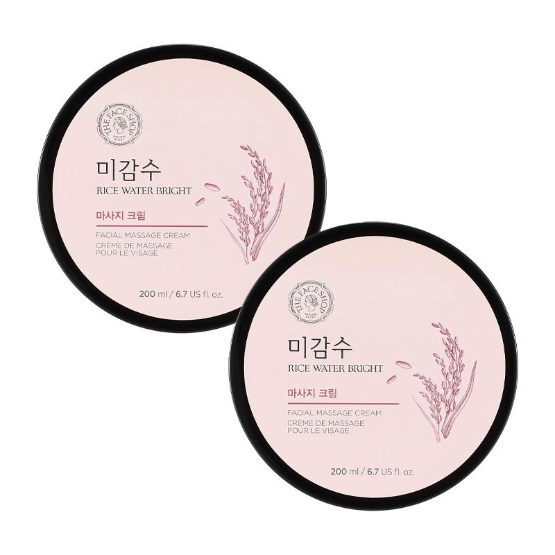 The Face Shop Rice Water Bright Massage Cream (1+1) 200ml*2EA