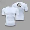 Men's Compression Shirt Bleach Graphic Sports Quick Drying Gym T-shirt Fitness Sweatshirt Elastic Top T-shirt Sleeve Rash Guard