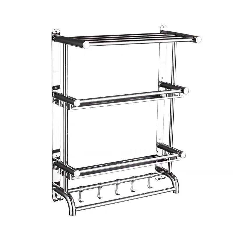 Huinizi 304 Stainless Steel Wall-Mounted Towel Rack & Shelf