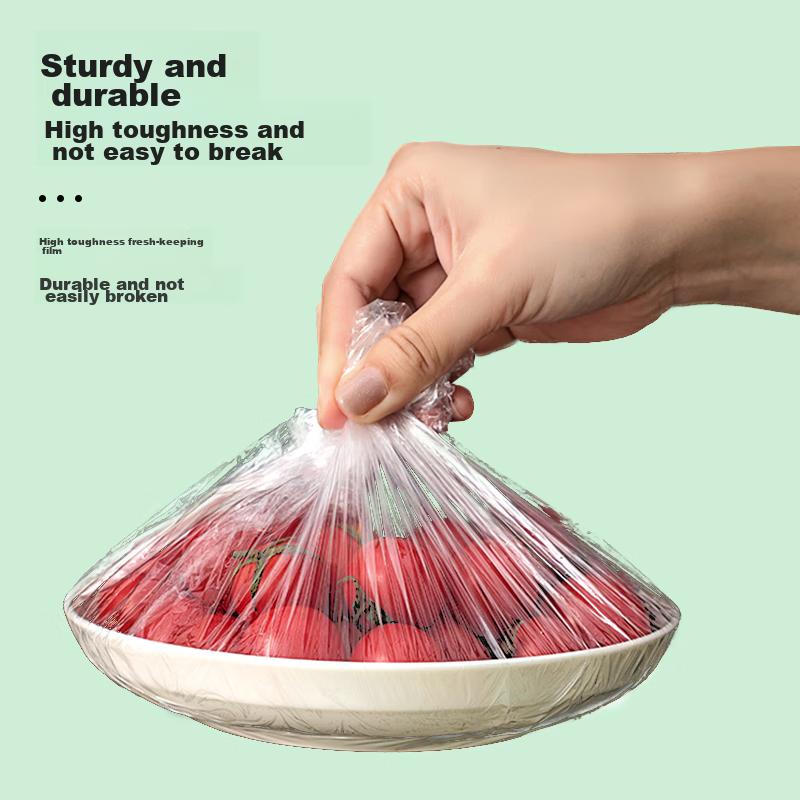 Disposable Food Cover with Elastic Opening, Plastic Wrap Cover, Food Storage Bag, Leftover Food Bowl Cover, Kitchen Food Preservation Cover