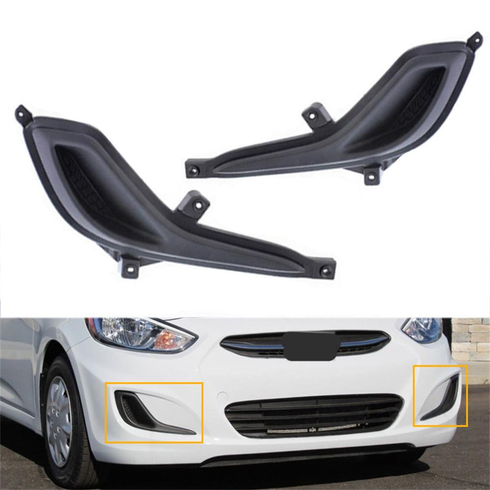 2Pcs Bumper Fog Light Covers  Driver&Passenger Side For 2012-2017 Hyundai Accent