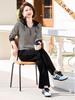 Casual Striped Hoodie & Wide-Leg Pants Set for Moms - 2026 Spring/Autumn Collection