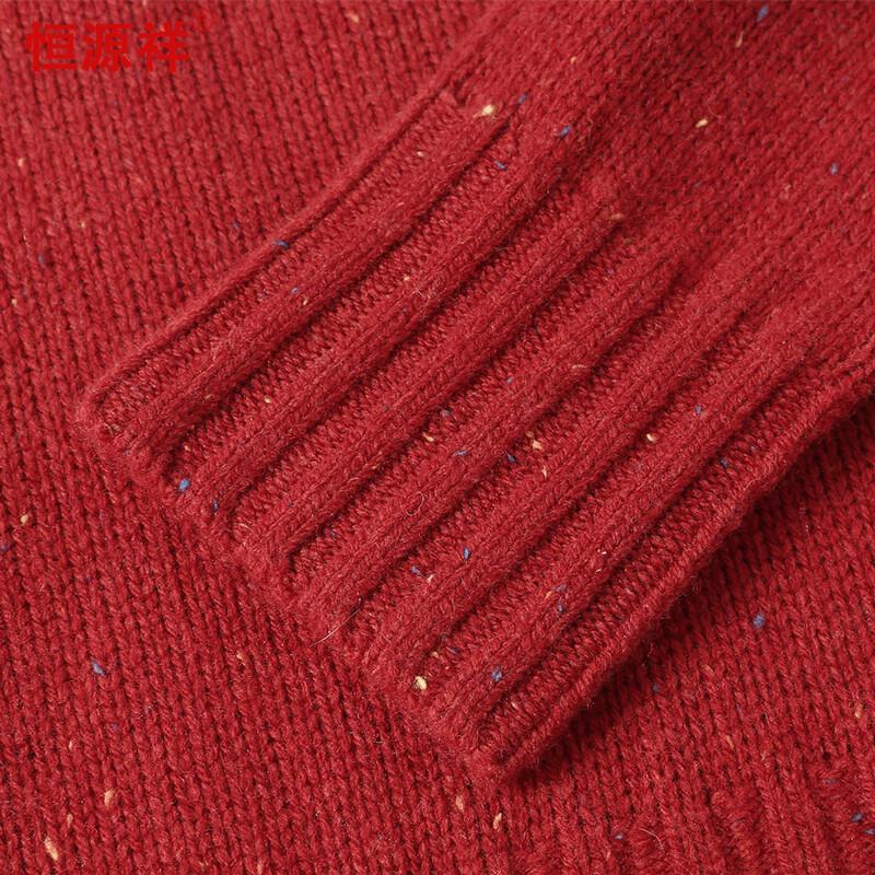 Hengyuanxiang Women's Pure Wool Round Neck Thick Knit Sweater
