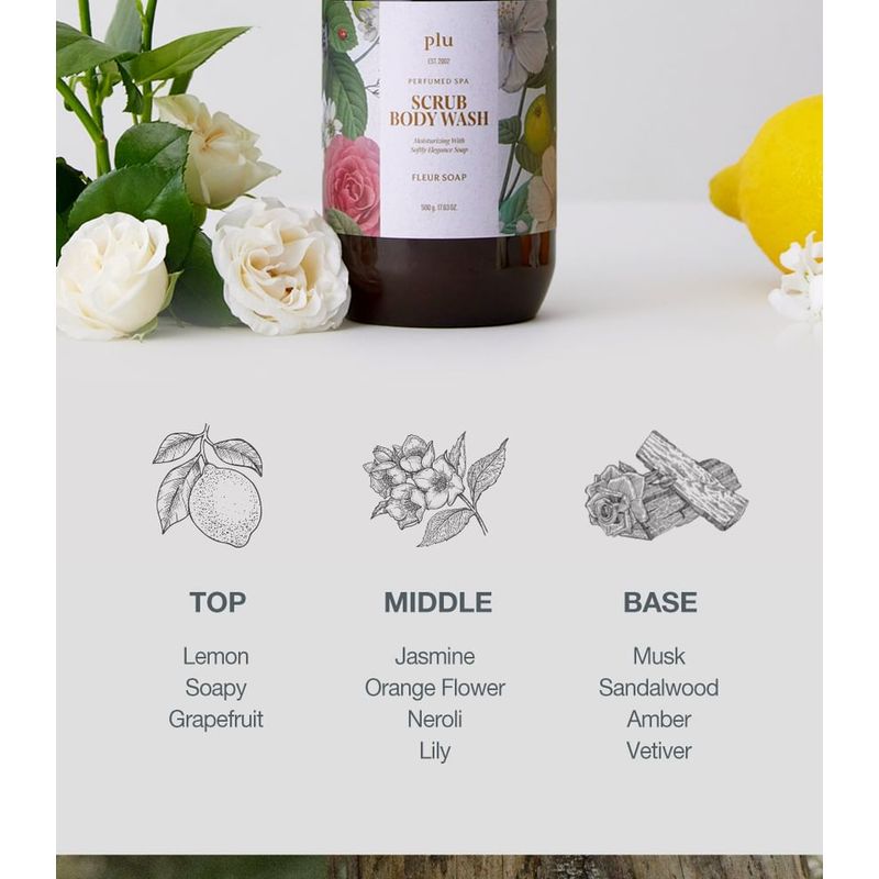plu - Perfumed Spa Scrub Body Wash - 3 Types