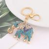 Korean Style Rhinestone Elephant Keychain - Metal Car Accessory & Creative Christmas Gift