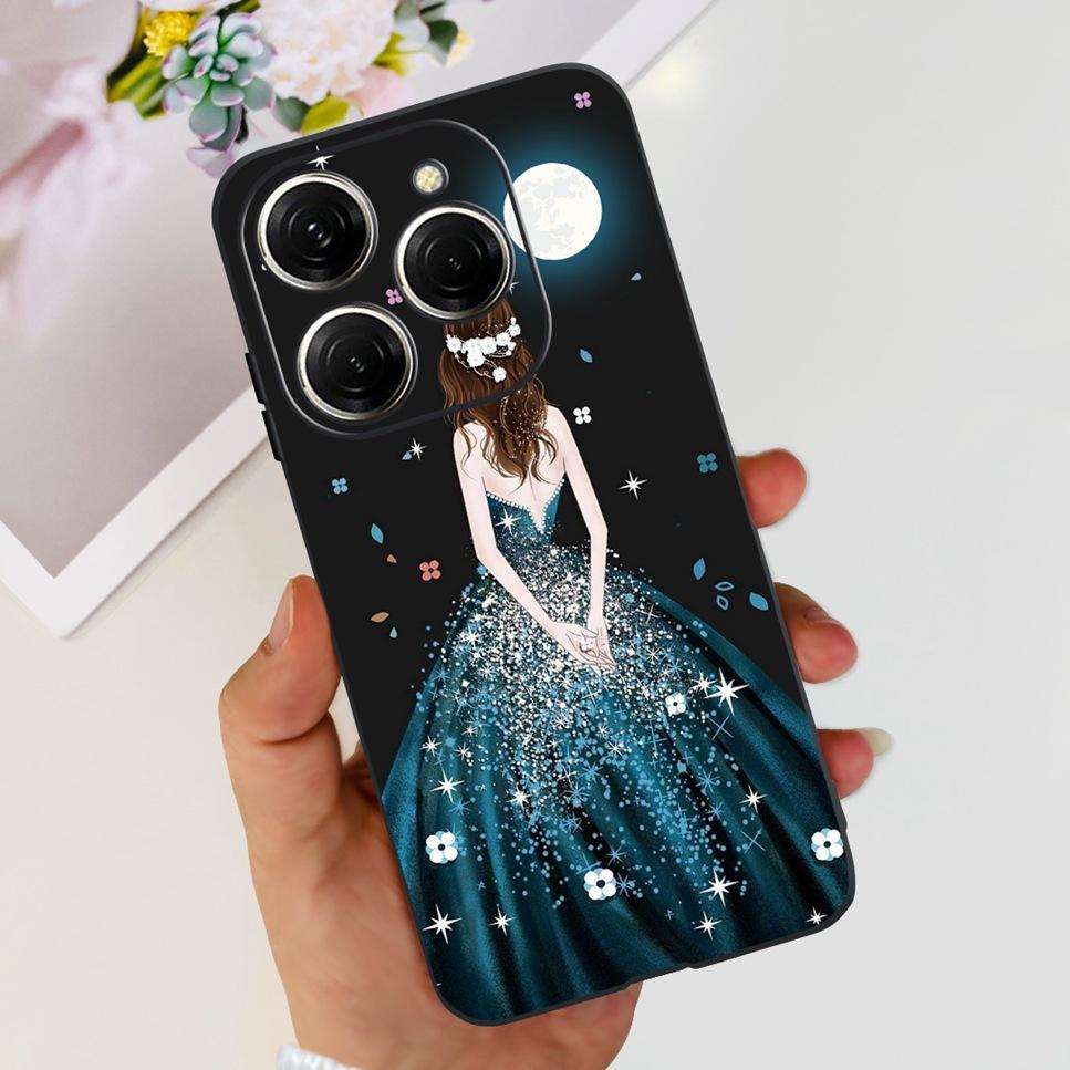 For Tecno Spark 20 Pro Case Astronaut Luxury Flower TPU Soft Silicone Back Cover For Tecno Spark 20Pro 6.78" Bumper Phone Case
