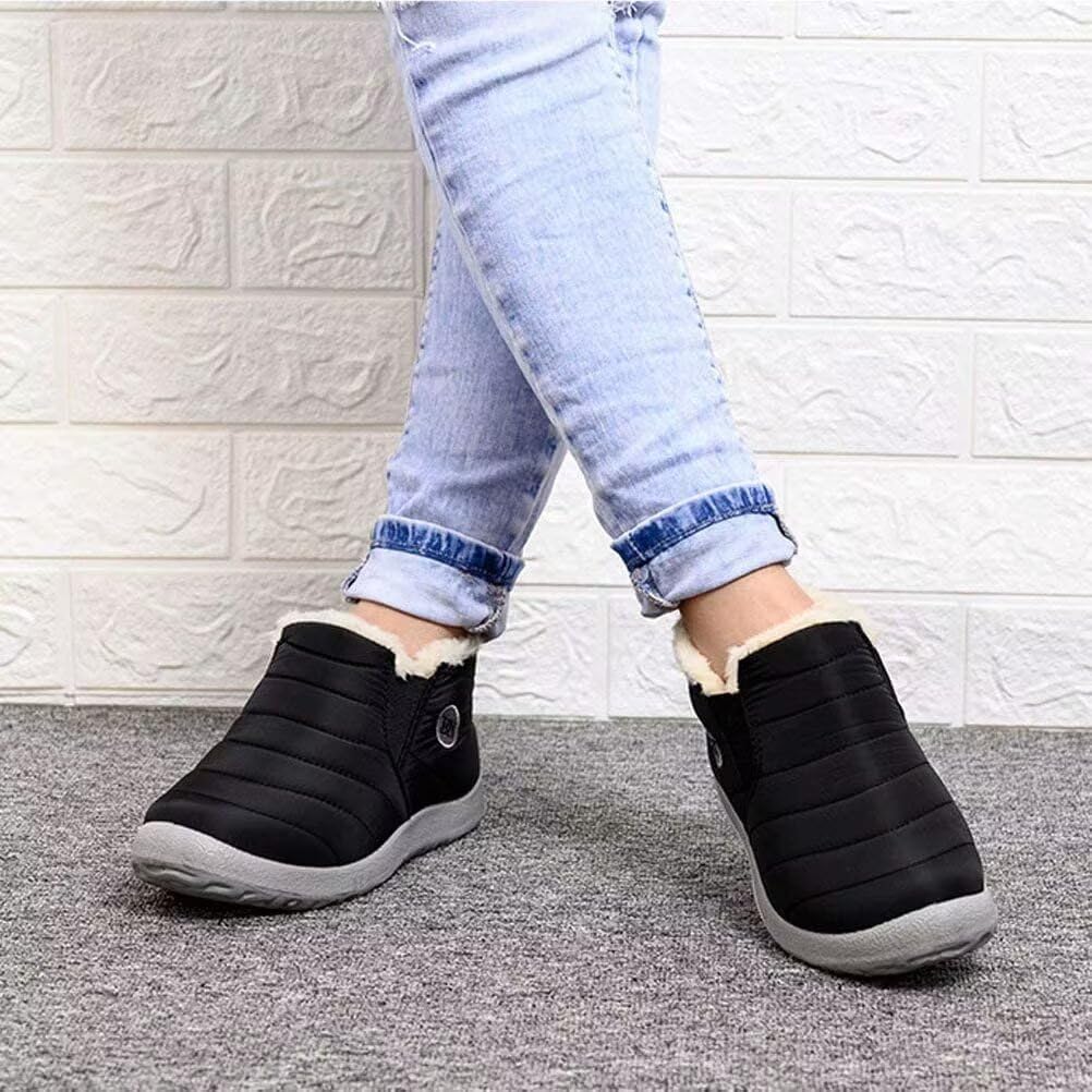 Bageson Winter Snow Cold Weather Platform Short Cotton Fleece Size Women's Boots, Shoes, Boots, Boots, Shoes, Warm, Lining, Non-Slip (Black, 22.5)