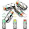 4pcs Car Tire Pressure Indicator Tire Pressure Gauge Indicator Alert Monitoring Valve Cap Sensor External Valve Detection Monitor